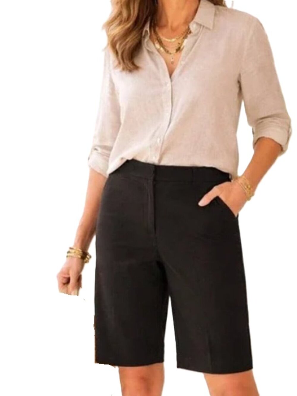 Chico's Black stretch Bermuda Shorts size 0.5